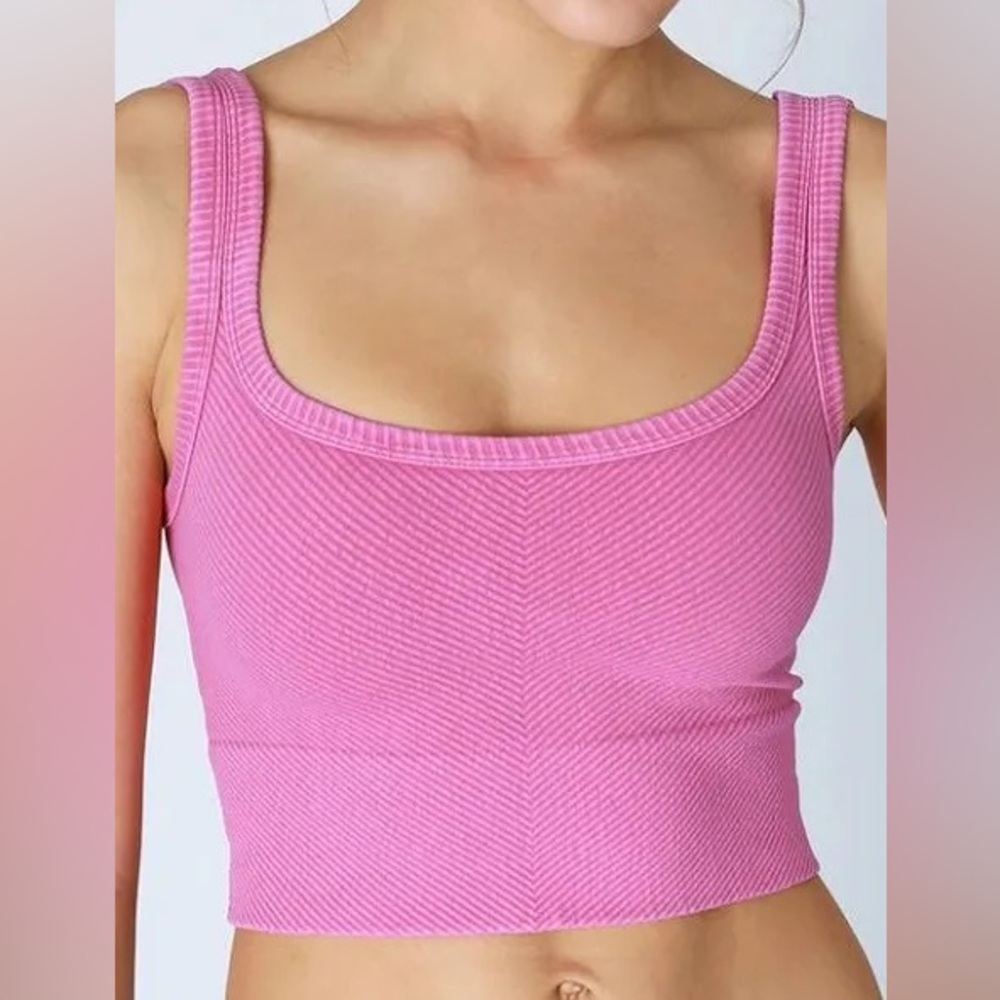 Nikibiki Pink Ribbed Crop Top